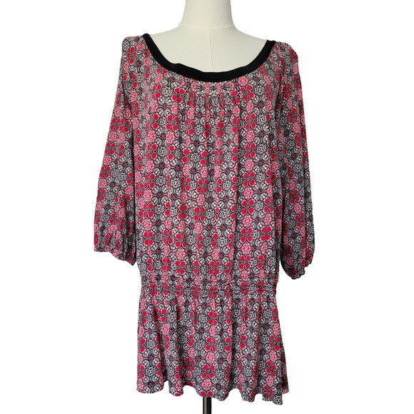 Tommy Hilfiger Y2K Balloon Sleeve Preppy Tunic Top Sz 2X Artsy Boho Office Fall - Picture 1 of 11